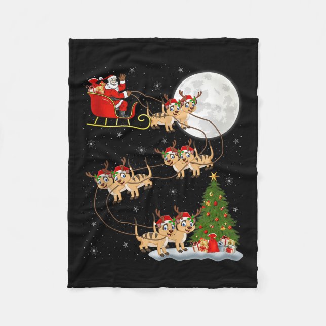 Couverture Polaire Meerkat Santa Sleigh Flying Funny Magical Christma (Devant)