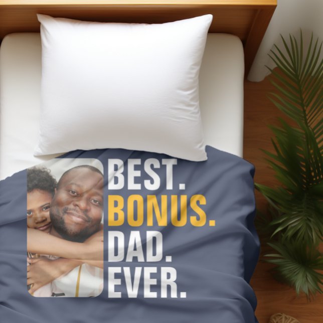 Couverture Polaire Meilleur Bonus Personnalisé Papa Jamais Stepfather (Personalized Best Bonus Dad Ever Stepfather Fleece Blankets from Ricaso. Stepdad Father's Day gifts)