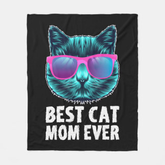 Couverture Polaire Meilleur Chat Maman Jamais mignonne Lunettes Drôle