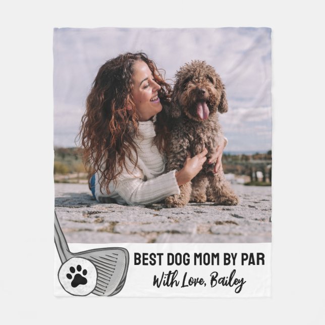 Couverture Polaire Meilleur Chien Maman Par Par Golf Fleece Blanche (Devant)