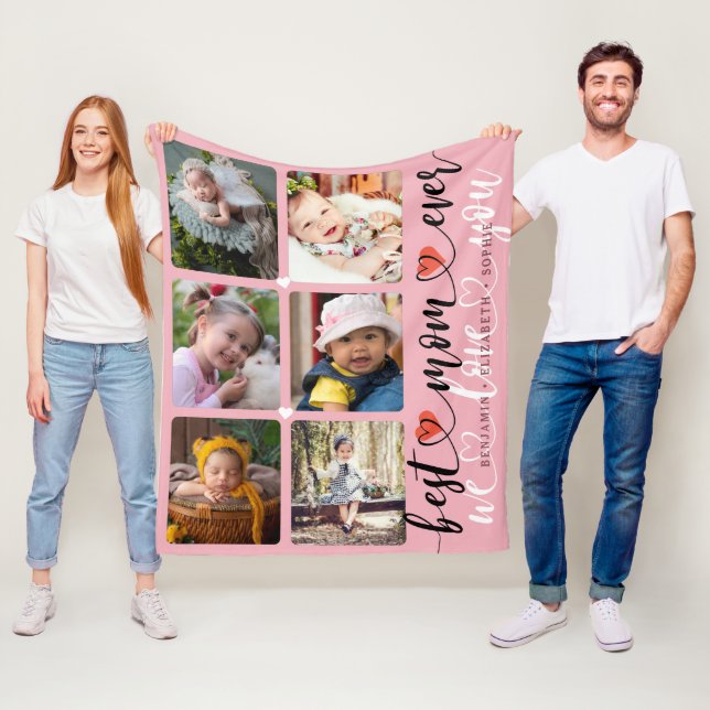 Couverture Polaire Meilleur Collage photo de Maman (En situation)