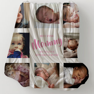 Couverture Polaire Meilleur Collage Photo de Maman Moderne