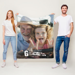 Couverture Polaire Meilleur Grand-Père du Monde Offert en Cadeau pour