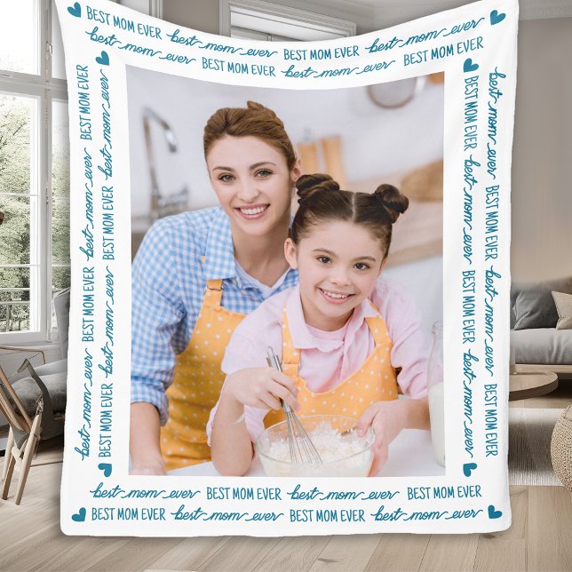 Couverture Polaire Meilleur MOM jamais personnalisé photo moderne (Créateur téléchargé)