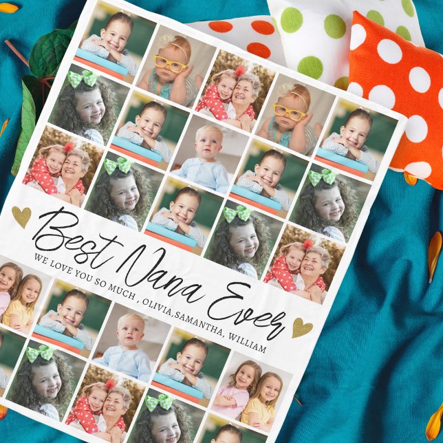 Couverture Polaire Meilleur Nana Jamais Personnalisé 25 Photo Collage (Créateur téléchargé)