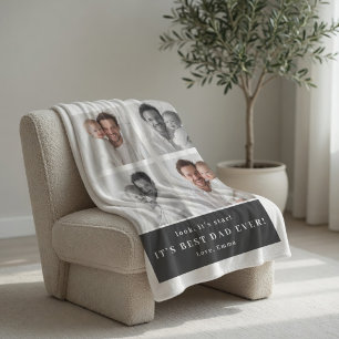 Couverture Polaire Meilleur Papa du Monde Plaid Personnalisé avec Pho