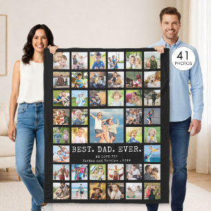 Couverture Polaire Meilleur Papa Ever 41 Collage de Photos Simple