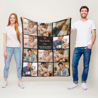 Couverture Polaire Meilleur Père du Monde Collage de Photos | Personn