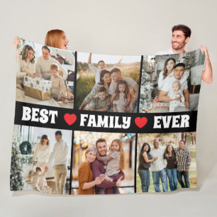 Couverture Polaire Meilleure famille qui soit 6photos collage