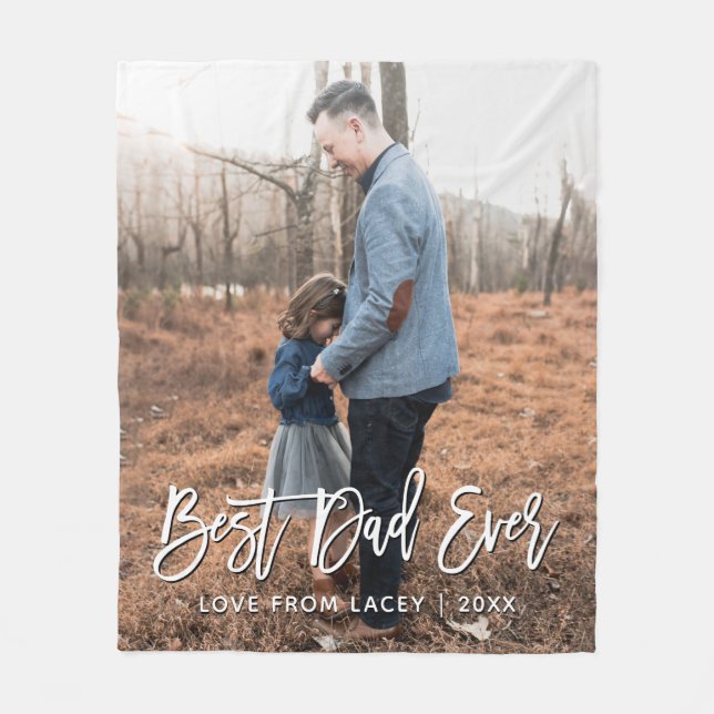 Couverture Polaire Meilleure Fête des pères papa jamais personnalisée (Devant)