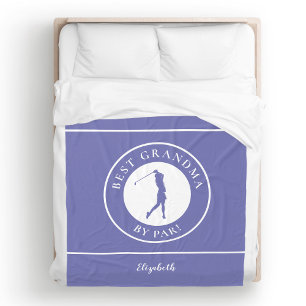 Couverture Polaire Meilleure Grand-Mère Golfeuse Monogramme Pro Bleu