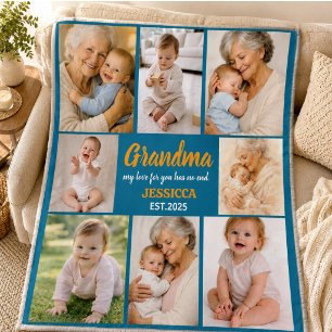 Couverture Polaire Meilleure Grand-mère Photo Personnalisée   Grand-p