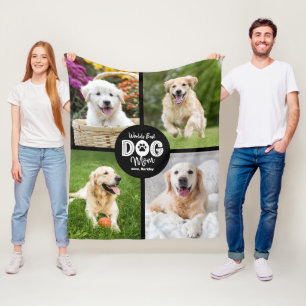 Couverture Polaire Meilleure maman de chien au monde personnalisable