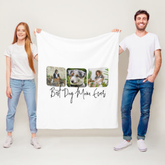 Couverture Polaire Meilleure maman de chien jamais - Collage personna