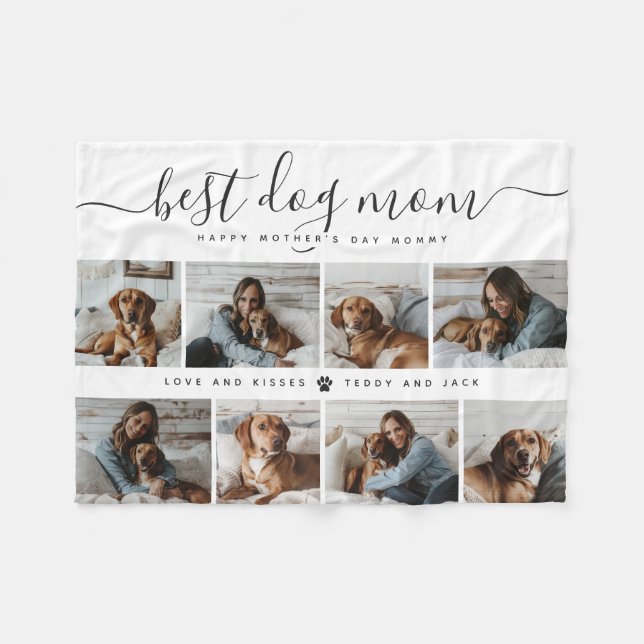 Couverture Polaire Meilleure maman de chien : photo de chien personna (Devant (Horizontal))