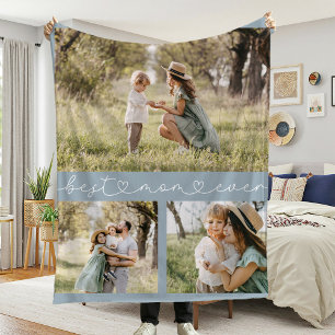 Couverture Polaire Meilleure maman jamais photo bleu