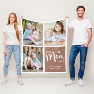 Couverture Polaire Meilleure Maman Jamais Photo Collage Brown
