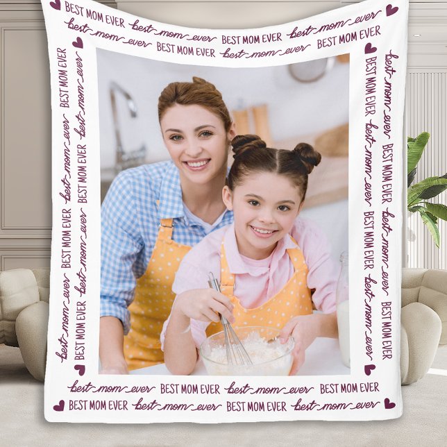 Couverture Polaire Meilleure MOM jamais unique photo personnalisée él (Créateur téléchargé)