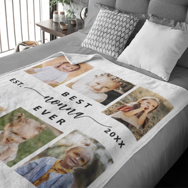 Couverture Polaire Meilleure Nonna jamais - Collage photo pour petits (Créateur téléchargé)