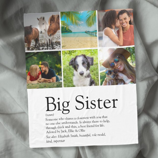 Couverture Polaire Meilleure Soeur Toujours Définition 6 Photo Modern (Best Sister Ever Definition 6 Photo Modern Fun Fleece Blanket)