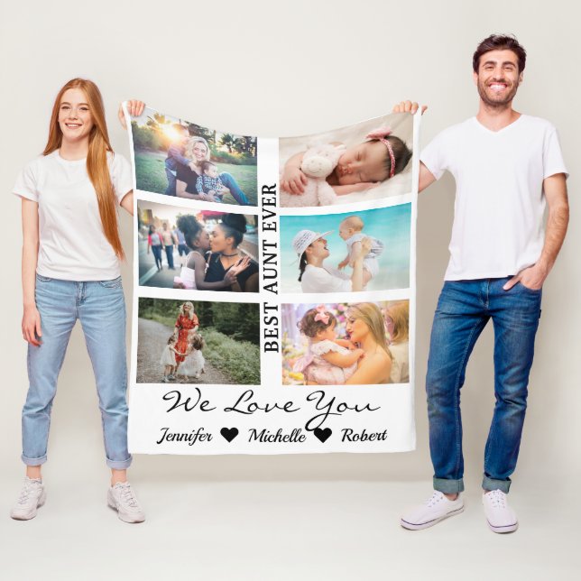 Couverture Polaire Meilleure tante Ever Custom 6 Photo collage nièce  (En situation)