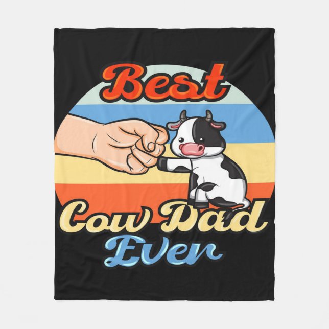 Couverture Polaire Meilleure vache papa Ever| Drôle cadeau papa (Devant)