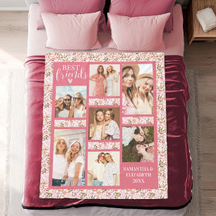 Couverture Polaire Meilleures Amies Photo Rose d'Amitié Stylée BFF