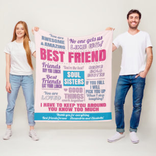 Couverture Polaire Meilleures Citations BFF Bestie Friends