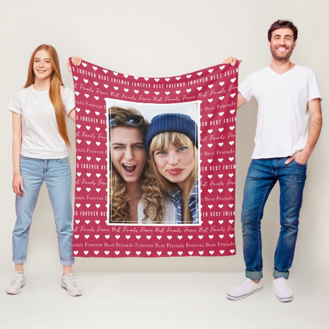 Couverture Polaire Meilleurs amis pour toujours Photo de coeur (En situation)