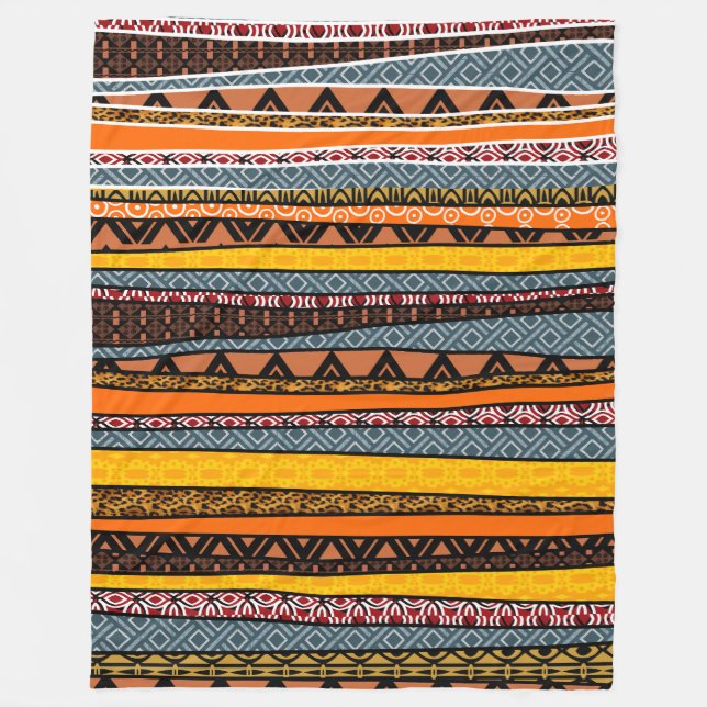 Couverture Polaire Mélange de Motifs africains (Devant)