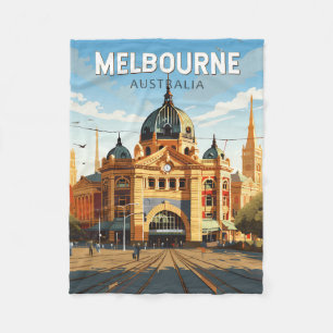 Couverture Polaire Melbourne Australie Travel Art Vintage