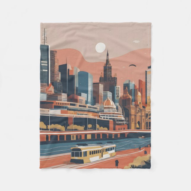 Couverture Polaire Melbourne poster vintage (Devant)