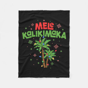Couverture Polaire Mele Kalikimaka Hawaiian Christmas Palm Tree Light