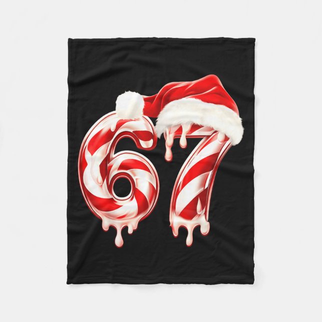 Couverture Polaire Melting Candy Cane 67 Christmas Design, Santa Hat  (Devant)