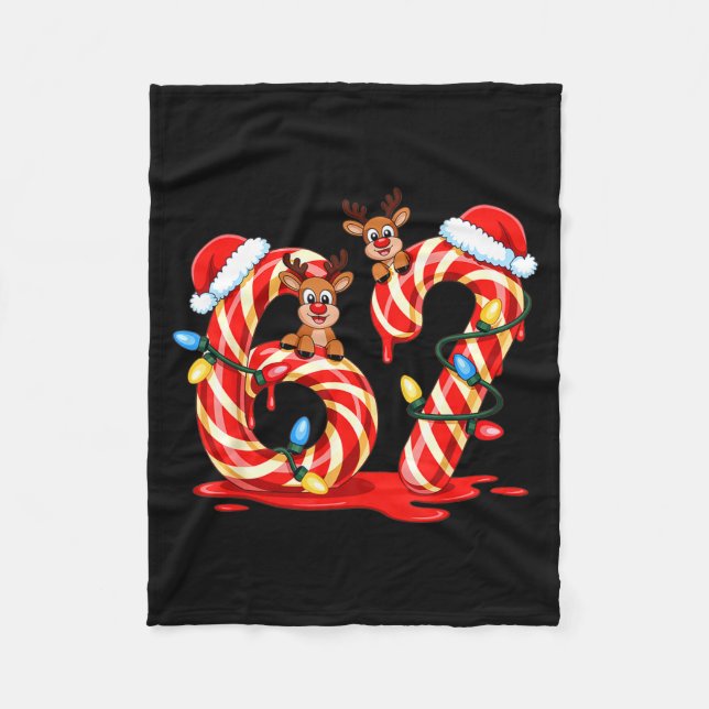 Couverture Polaire Melting Candy Cane 67 Christmas Design Santa Hat H (Devant)