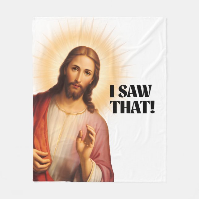 Couverture Polaire Mème De Jésus Drôle J'Ai Vu Ça (Devant)