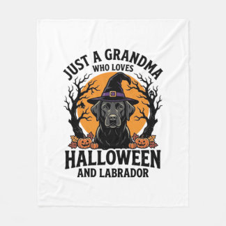 Couverture Polaire Mémé Halloween Labrador Drôle Vintage_1