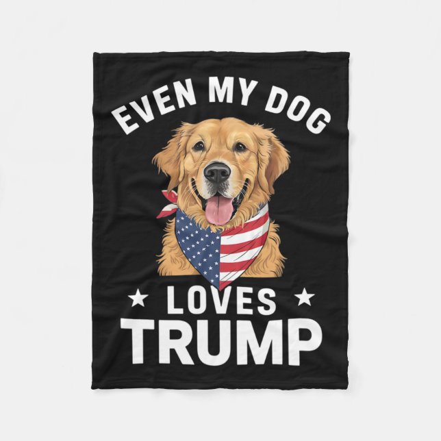 Couverture Polaire Même Mon Chien Aime Trump Drapeau Usa Bandana (Devant)