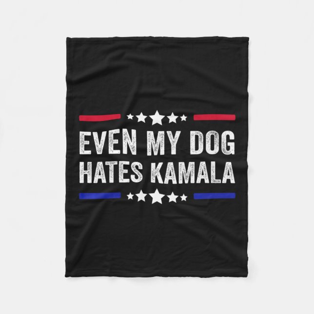 Couverture Polaire Même Mon Chien déteste le drapeau américain Kamala (Devant)