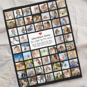 Couverture Polaire Mémoire Photo Collage 57 Photos Easy Custom Cadeau