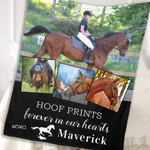 Couverture Polaire Mémorial de cheval de compagnie personnalisé avec