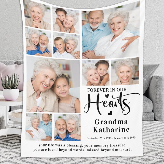 Couverture Polaire Memorial Forever dans nos coeurs Custom 10 Photo (Créateur téléchargé)