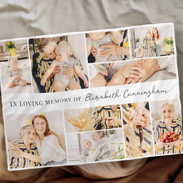 Couverture Polaire Mémorial Simple Minimaliste Moderne 10 Photo Colla (Créateur téléchargé)