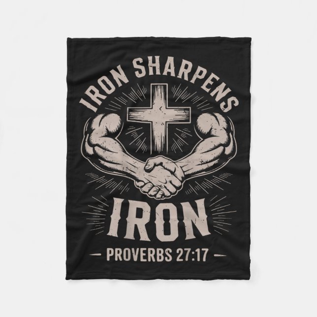 Couverture Polaire Men's Christian Workout Iron Sharpens Iron Proverb (Devant)