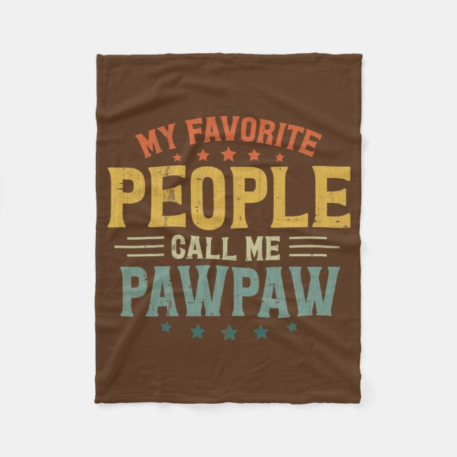Couverture Polaire Mens Rétro Mes Favoris Les gens m'appellent Pawpaw (Devant)