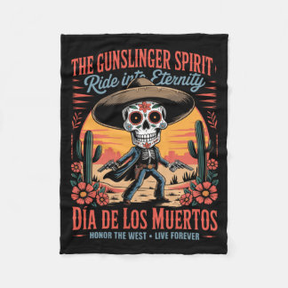 Couverture Polaire Mens Retro Wild West Cowboy Skeleton Día De Los