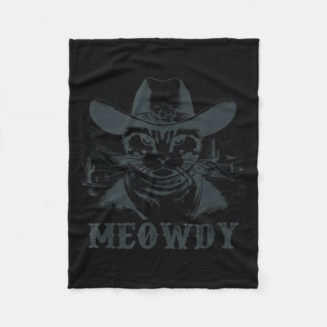 Couverture Polaire Meowdy - Mashup Entre Meow Et Howdy - Drôle Chat (Devant)