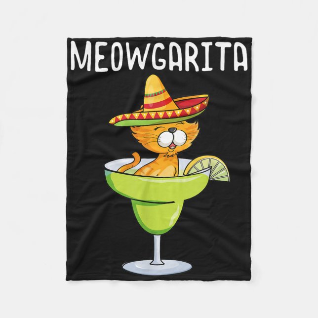 Couverture Polaire Meowgarita - Cinco De Mayo Margarita Amoureux des  (Devant)