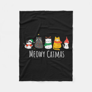 Couverture Polaire Meowo Catmas Cute Chat Santa Hat Noël Kitten X