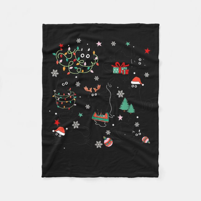 Couverture Polaire Meowy Catmas Cat Christmas Cute Kitten Cats Santa  (Devant)
